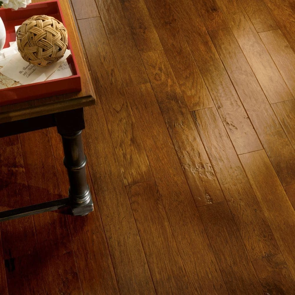 American Vintage Scraped Apple Cinnamon 3/8 in. x 5 in. x Varying Length Engineered Hardwood Flooring (25 sq. ft./case) by Bruce 2 American Vintage Scraped Apple Cinnamon 3/8 in. x 5 in. x Varying Length Engineered Hardwood Flooring (25 sq. ft./case) by Bruce - Image 2