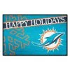 Miami Dolphins Happy Holidays Aqua 1.5 ft. x 2.5 ft. Starter Area Rug by FANMATS