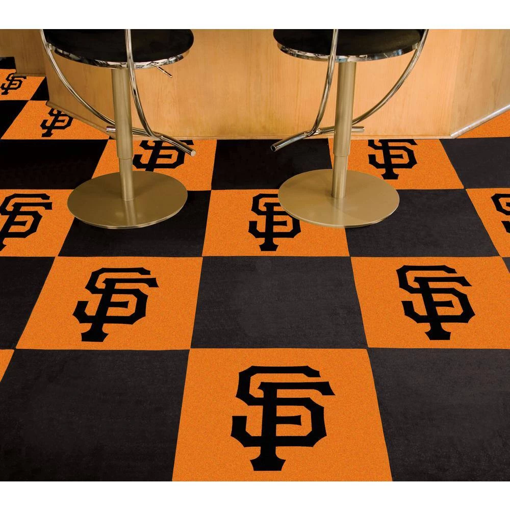 San Francisco Giants Black Residential 18 in. x 18 Peel and Stick Carpet Tile (20 Tiles/Case) 45 sq. ft. by FANMATS 2 San Francisco Giants Black Residential 18 in. x 18 Peel and Stick Carpet Tile (20 Tiles/Case) 45 sq. ft. by FANMATS - Image 2