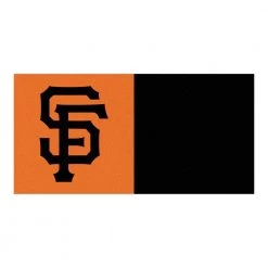 San Francisco Giants Black Residential 18 in. x 18 Peel and Stick Carpet Tile (20 Tiles/Case) 45 sq. ft. by FANMATS