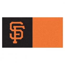 San Francisco Giants Black Residential 18 in. x 18 Peel and Stick Carpet Tile (20 Tiles/Case) 45 sq. ft. by FANMATS