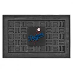 MLB Los Angeles Dodgers Black 19 in. x 30 in. Vinyl Indoor/Outdoor Door Mat by FANMATS