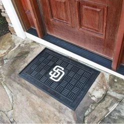 MLB San Diego Padres Black 19 in. x 30 in. Vinyl Indoor/Outdoor Door Mat by FANMATS -CheapFANMATS || Bruce Store black fanmats door mats 11312 c3 1000