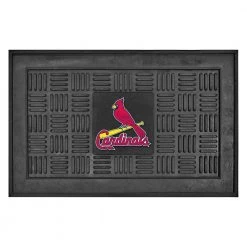 MLB St. Louis Cardinals Black 19 in. x 30 in. Vinyl Indoor/Outdoor Door Mat by FANMATS