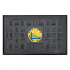 NBA Golden State Warriors Black 19 in. x 30 in. Vinyl Door Mat by FANMATS