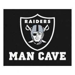 NFL - Las Vegas Raiders Black Man Cave 5 ft. x 6 ft. Area Rug by FANMATS