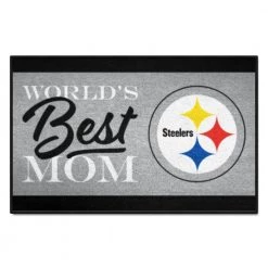 Pittsburgh Steelers World's Best Mom Black 1.5 ft. x 2.5 ft. Starter Area Rug by FANMATS