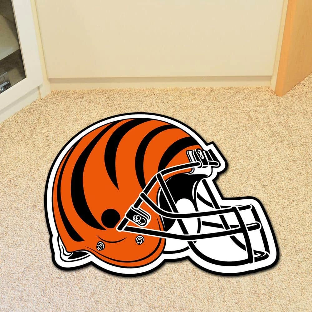 Cincinnati Bengals Black 3 ft. x 2 ft. Mascot Helmet Area Rug by FANMATS 2 Cincinnati Bengals Black 3 ft. x 2 ft. Mascot Helmet Area Rug by FANMATS - Image 2