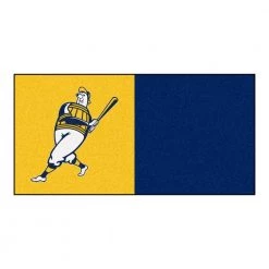 Milwaukee Brewers Blue Residential 18 in. x 18 Peel and Stick Carpet Tile (20 Tiles/Case) 45 sq. ft. by FANMATS