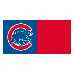 Chicago Cubs Blue Residential 18 in. x 18 Peel and Stick Carpet Tile (20 Tiles/Case) 45 sq. ft. by FANMATS