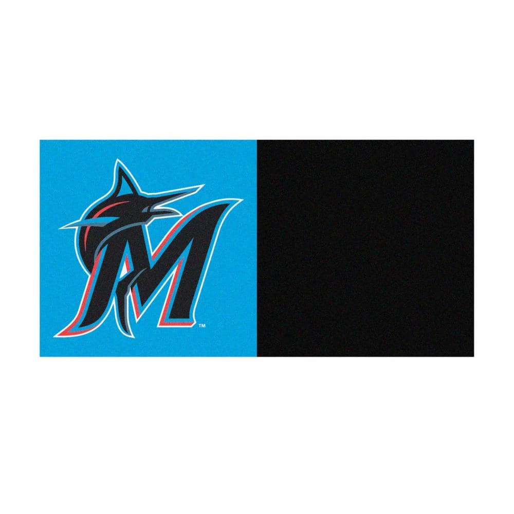 Miami Marlins Blue Residential 18 in. x 18 Peel and Stick Carpet Tile (20 Tiles/Case) 45 sq. ft. by FANMATS 1 Miami Marlins Blue Residential 18 in. x 18 Peel and Stick Carpet Tile (20 Tiles/Case) 45 sq. ft. by FANMATS