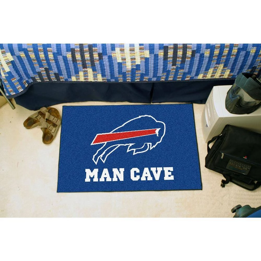 NFL Buffalo Bills Blue Man Cave 2 ft. x 3 ft. Area Rug by FANMATS 2 NFL Buffalo Bills Blue Man Cave 2 ft. x 3 ft. Area Rug by FANMATS - Image 2