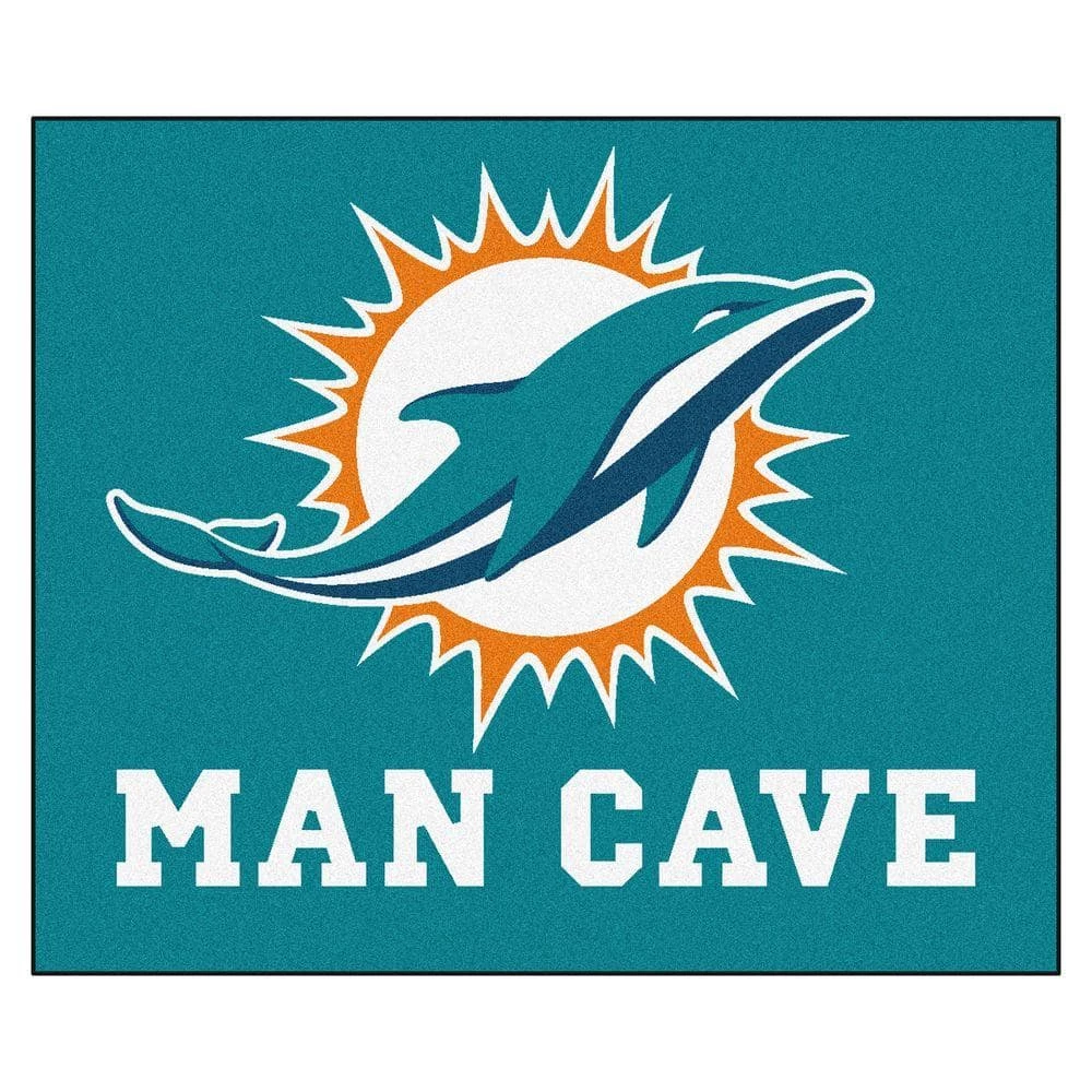 Miami Dolphins Blue Man Cave 5 ft. x 6 ft. Area Rug by FANMATS 1 Miami Dolphins Blue Man Cave 5 ft. x 6 ft. Area Rug by FANMATS