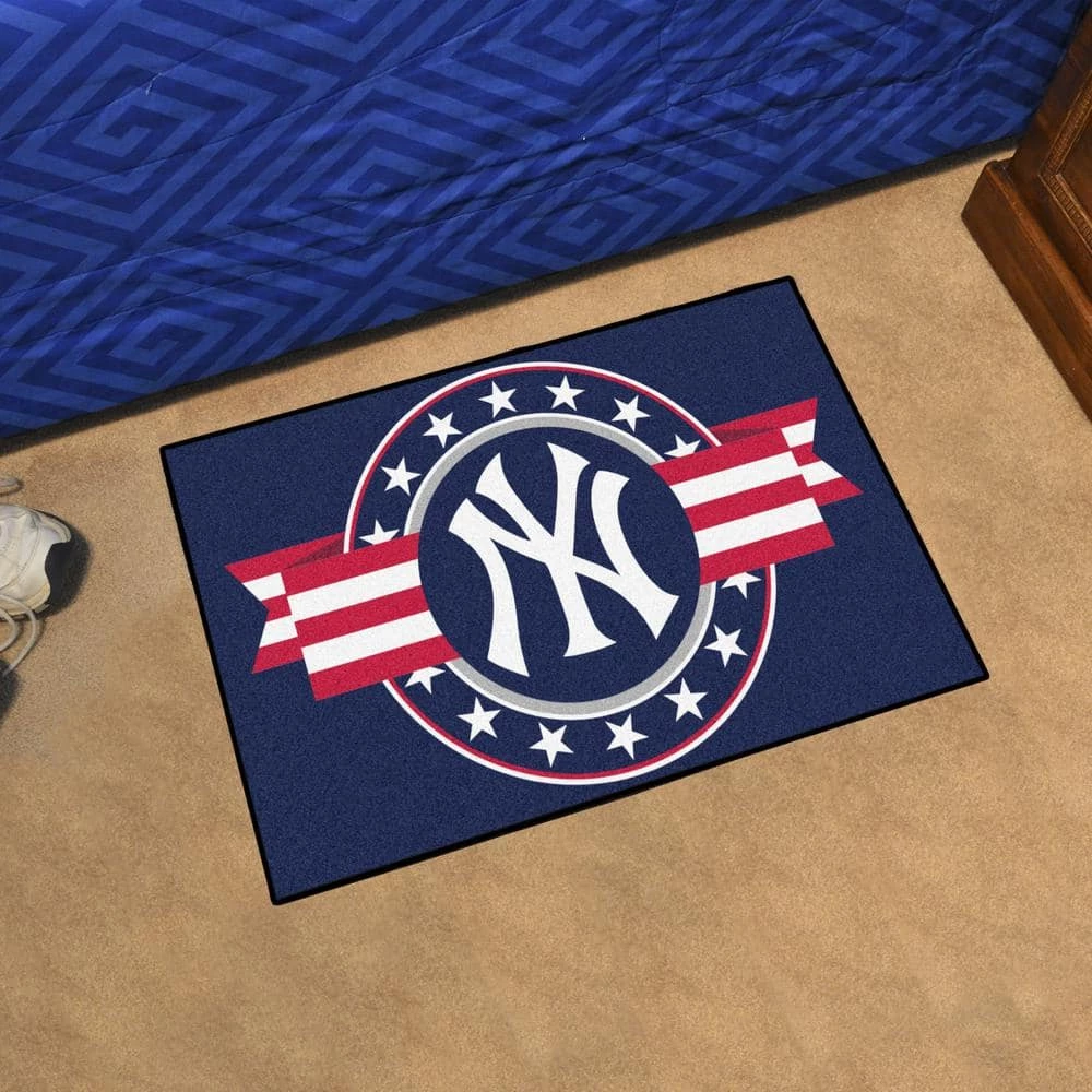 New York Yankees Patriotic Blue 1.5 ft. x 2.5 ft. Starter Area Rug by FANMATS 2 New York Yankees Patriotic Blue 1.5 ft. x 2.5 ft. Starter Area Rug by FANMATS - Image 2