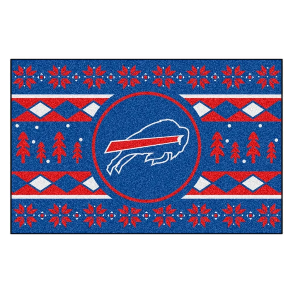 Buffalo Bills Holiday Sweater Blue 1.5 ft. x 2.5 ft. Starter Area Rug by FANMATS 1 Buffalo Bills Holiday Sweater Blue 1.5 ft. x 2.5 ft. Starter Area Rug by FANMATS