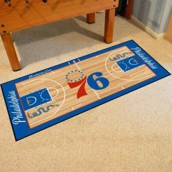 NBA Philadelphia 76ers Tan 3 ft. x 5 ft. Indoor Basketball Court Runner Rug by FANMATS -CheapFANMATS || Bruce Store blue fanmats sports rugs 9370 c3 1000