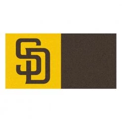 San Diego Padres Brown Residential 18 in. x 18 Peel and Stick Carpet Tile (20 Tiles/Case) 45 sq. ft. by FANMATS