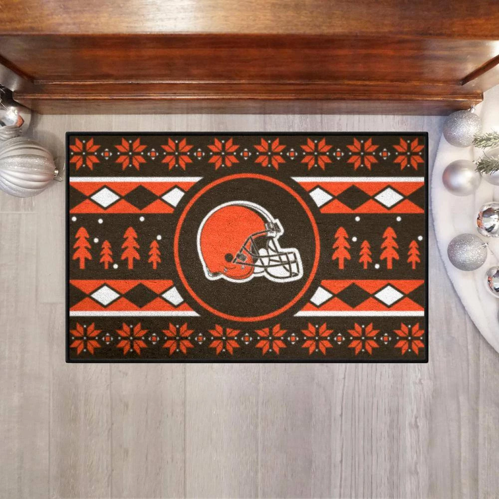 Cleveland Browns Holiday Sweater 1.5 ft. x 2.5 ft. Starter Area Rug by FANMATS 2 Cleveland Browns Holiday Sweater 1.5 ft. x 2.5 ft. Starter Area Rug by FANMATS - Image 2