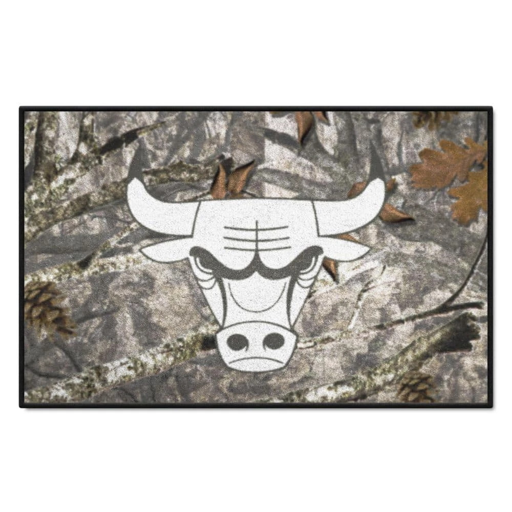 Chicago Bulls Camo Starter Mat Accent Rug - 19in. x 30in. by FANMATS 1 Chicago Bulls Camo Starter Mat Accent Rug - 19in. x 30in. by FANMATS