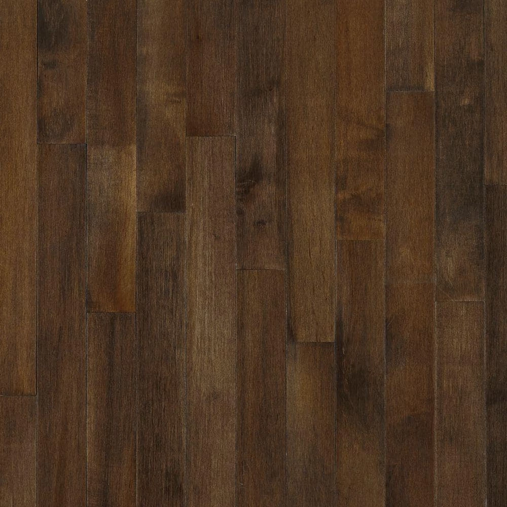 Cappuccino Maple 3/4 in. Thick x 3-1/4 in. Wide x Varying Length Solid Hardwood Flooring (22 sq. ft. / case) by Bruce 1 Cappuccino Maple 3/4 in. Thick x 3-1/4 in. Wide x Varying Length Solid Hardwood Flooring (22 sq. ft. / case) by Bruce