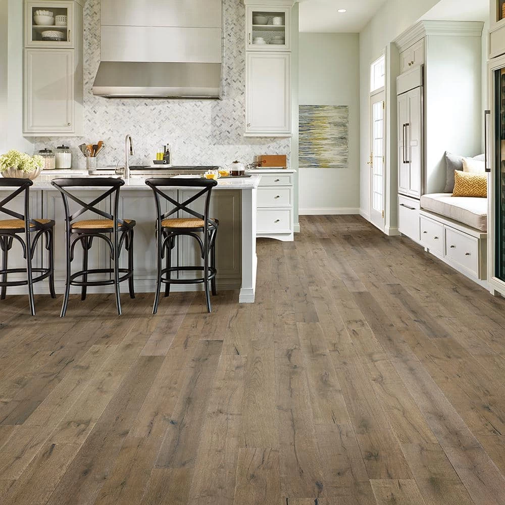 Time Honored Oak Gray 3/8 in. T x 7-1/4 in. W x Varying L Engineered Click Hardwood Flooring (32.63 sq. ft./case) by Bruce 4 Time Honored Oak Gray 3/8 in. T x 7-1/4 in. W x Varying L Engineered Click Hardwood Flooring (32.63 sq. ft./case) by Bruce - Image 4