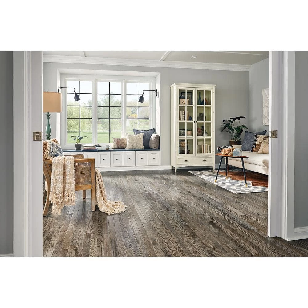 Plano Low Gloss Gray Oak 3/4 in. T x 3-1/4 in. W x Varying Length Solid Hardwood Flooring (22 sq. ft./case) by Bruce 6 Plano Low Gloss Gray Oak 3/4 in. T x 3-1/4 in. W x Varying Length Solid Hardwood Flooring (22 sq. ft./case) by Bruce - Image 6