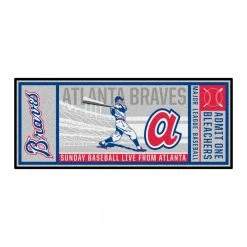 Atlanta Braves Gray 2 ft. 6 in. x 6 ft. Ticket Runner Rug by FANMATS