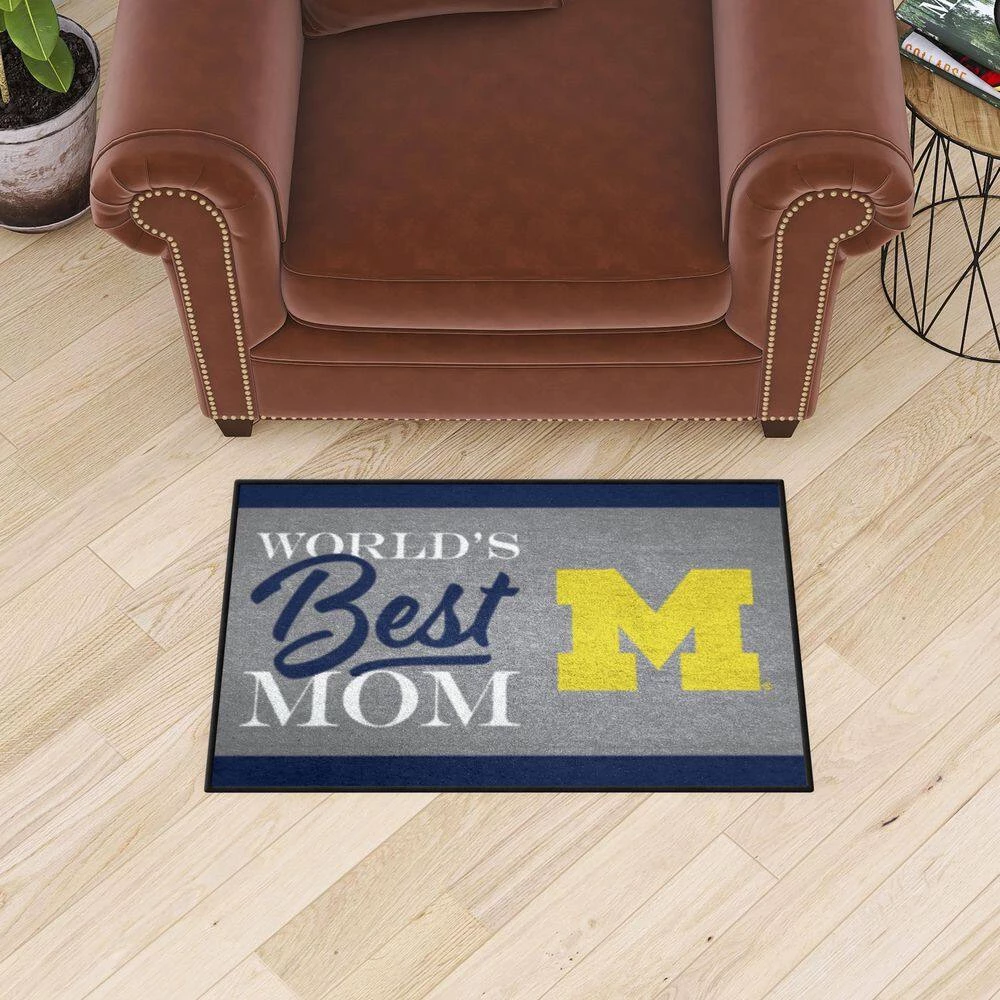 Michigan Wolverines World's Best Mom Starter Mat Accent Rug - 19in. x 30in. by FANMATS 2 Michigan Wolverines World's Best Mom Starter Mat Accent Rug - 19in. x 30in. by FANMATS - Image 2