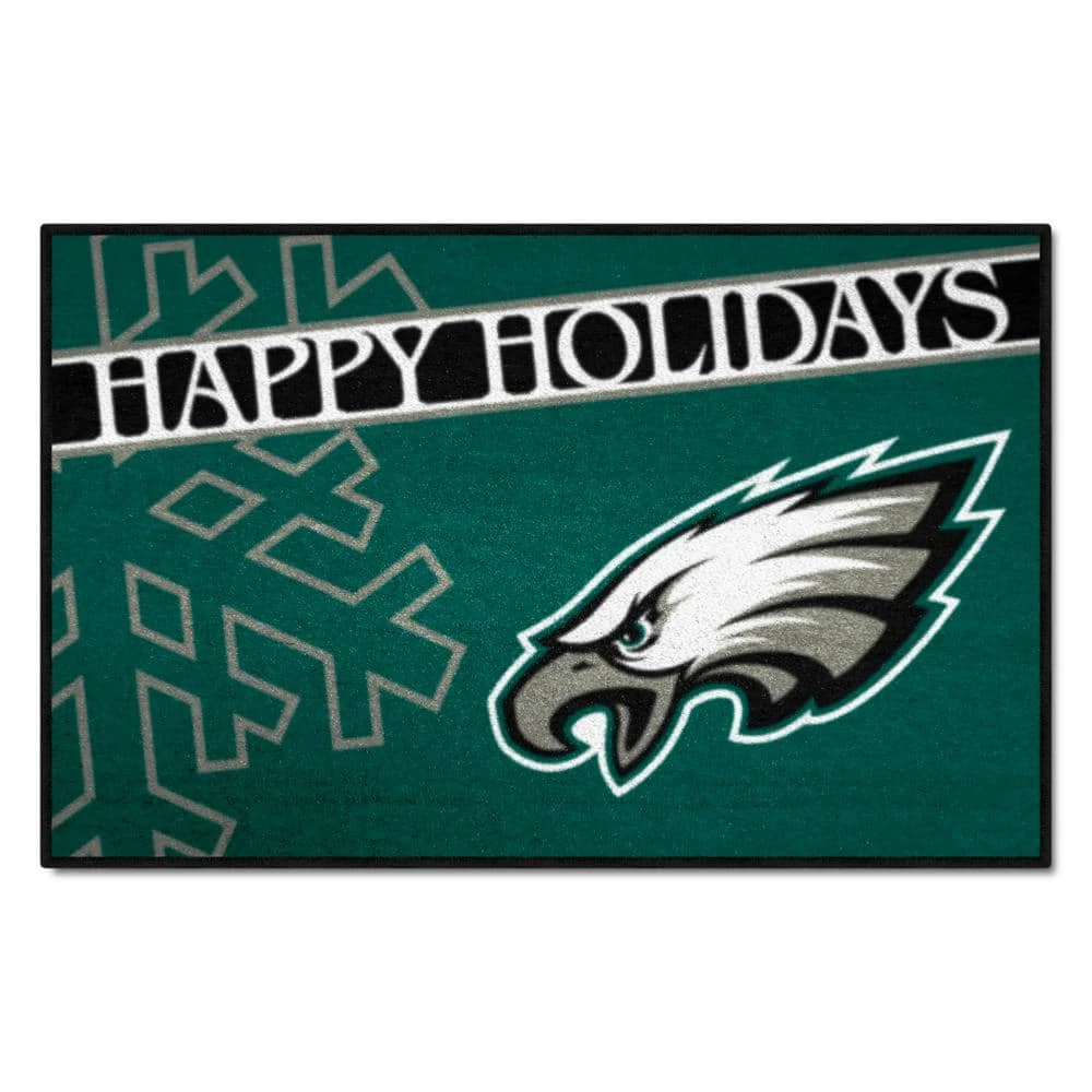 Philadelphia Eagles Happy Holidays Green 1.5 ft. x 2.5 ft. Starter Area Rug by FANMATS 1 Philadelphia Eagles Happy Holidays Green 1.5 ft. x 2.5 ft. Starter Area Rug by FANMATS