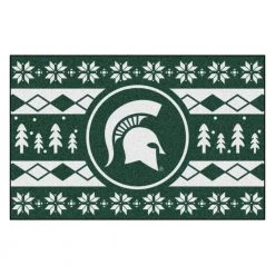 Michigan State Spartans Holiday Sweater Green 1.5 ft. x 2.5 ft. Starter Area Rug by FANMATS