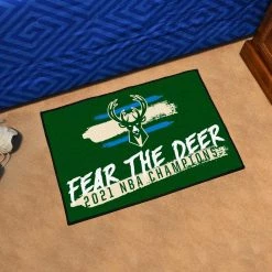 NBA - Milwaukee Bucks 2021 NBA Champions Rug - 19in. X 30in. by FANMATS -CheapFANMATS || Bruce Store green fanmats sports rugs 29220 c3 1000