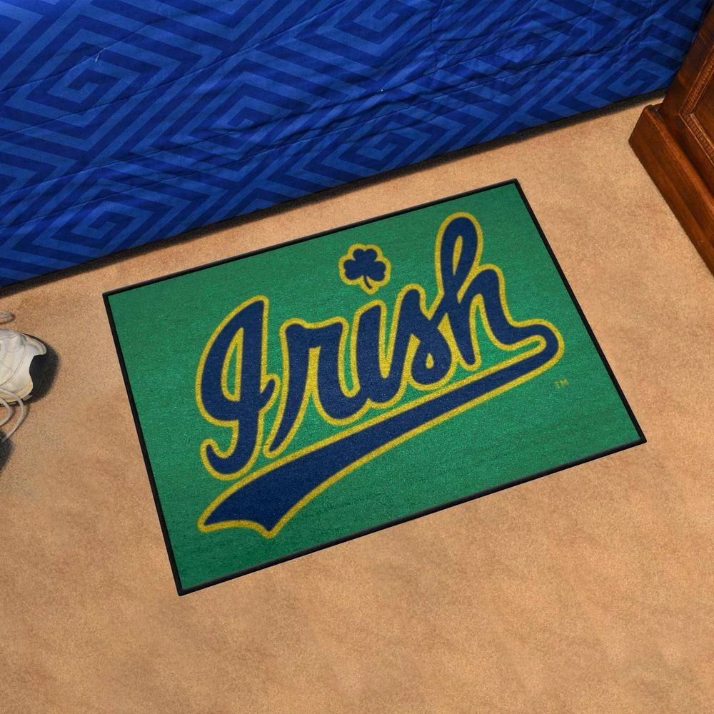 Notre Dame Green Starter Mat Accent Rug - 19 in. x 30 in. Slogan Design by FANMATS 2 Notre Dame Green Starter Mat Accent Rug - 19 in. x 30 in. Slogan Design by FANMATS - Image 2