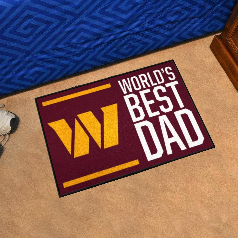 Washington Commanders World's Best Dad Maroon 1.5 ft. x 2.5 ft. Starter Area Rug by FANMATS 2 Washington Commanders World's Best Dad Maroon 1.5 ft. x 2.5 ft. Starter Area Rug by FANMATS - Image 2