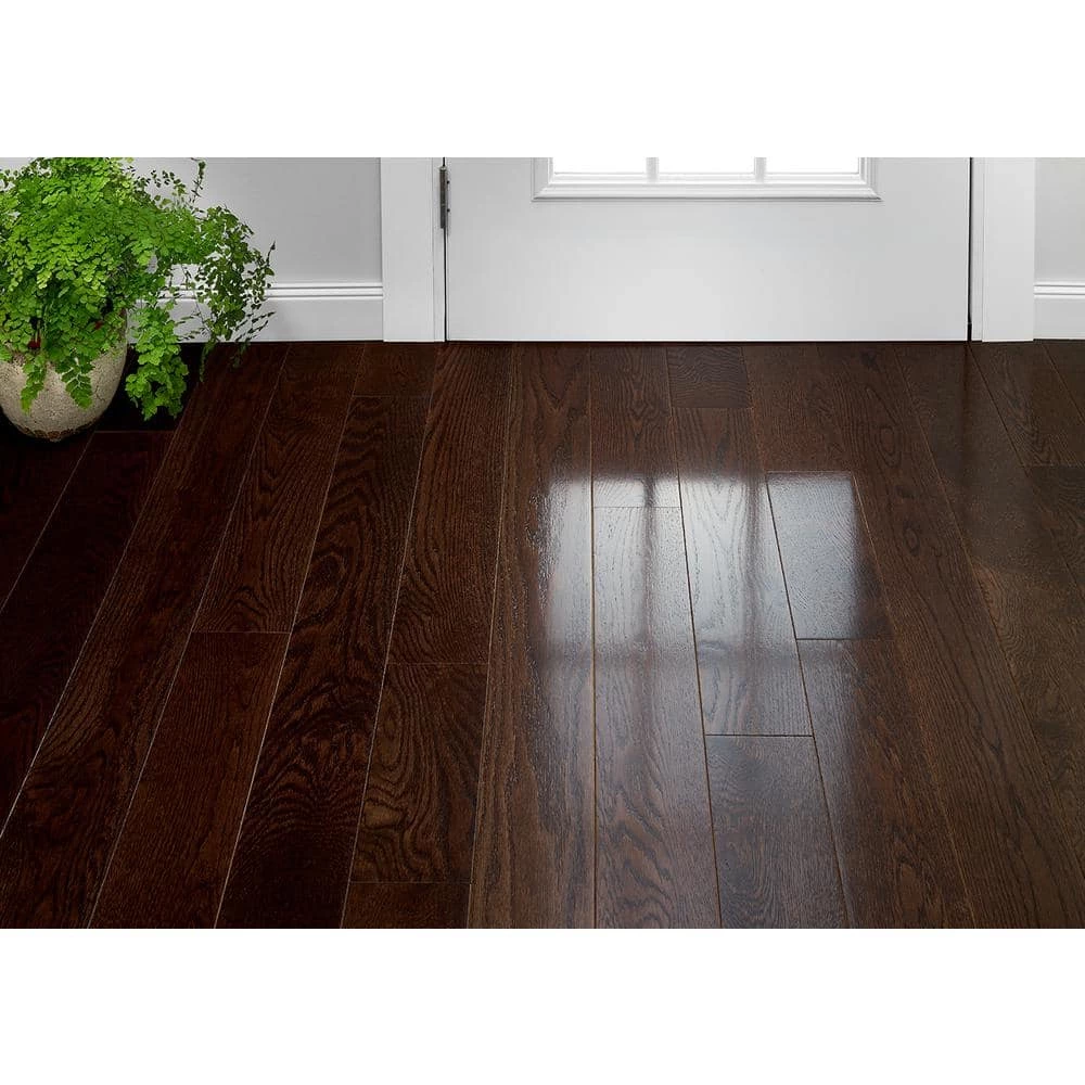 Plano Oak Mocha 3/4 in. Thick x 5 in. Wide x Varying Length Solid Hardwood Flooring (23.5 sq. ft. / case) by Bruce 2 Plano Oak Mocha 3/4 in. Thick x 5 in. Wide x Varying Length Solid Hardwood Flooring (23.5 sq. ft. / case) by Bruce - Image 2