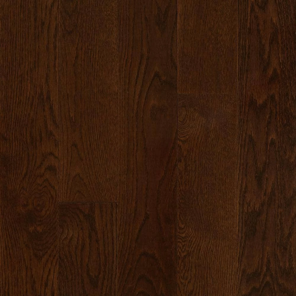 Plano Oak Mocha 3/4 in. Thick x 5 in. Wide x Varying Length Solid Hardwood Flooring (23.5 sq. ft. / case) by Bruce 1 Plano Oak Mocha 3/4 in. Thick x 5 in. Wide x Varying Length Solid Hardwood Flooring (23.5 sq. ft. / case) by Bruce