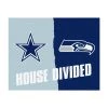 NFL Cowboys/Seahawks Multi-Colored 3 ft. x 3.5 ft. House Divided Area Rug by FANMATS