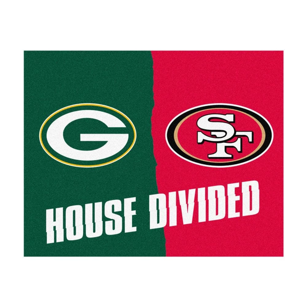 NFL Packers/49ers Multi-Colored 3 ft. x 3.5 ft. House Divided Area Rug by FANMATS 1 NFL Packers/49ers Multi-Colored 3 ft. x 3.5 ft. House Divided Area Rug by FANMATS