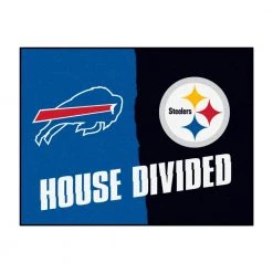 NFL Bills/Steelers Multi-Colored 3 ft. x 3.5 ft. House Divided Area Rug by FANMATS