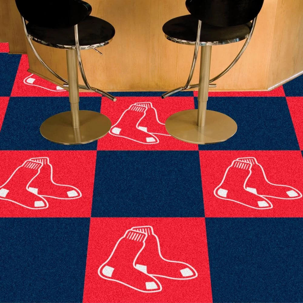 Boston Red Sox Blue Residential 18 in. x 18 Peel and Stick Carpet Tile (20 Tiles/Case) 45 sq. ft. by FANMATS 2 Boston Red Sox Blue Residential 18 in. x 18 Peel and Stick Carpet Tile (20 Tiles/Case) 45 sq. ft. by FANMATS - Image 2