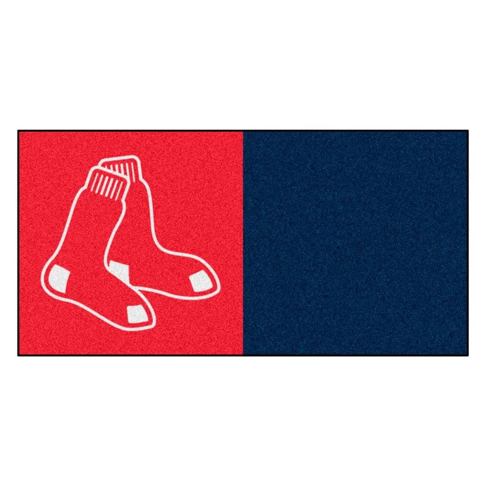 Boston Red Sox Blue Residential 18 in. x 18 Peel and Stick Carpet Tile (20 Tiles/Case) 45 sq. ft. by FANMATS 1 Boston Red Sox Blue Residential 18 in. x 18 Peel and Stick Carpet Tile (20 Tiles/Case) 45 sq. ft. by FANMATS