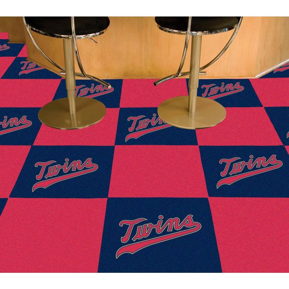 Minnesota Twins Blue Residential 18 in. x 18 Peel and Stick Carpet Tile (20 Tiles/Case) 45 sq. ft. by FANMATS 2 Minnesota Twins Blue Residential 18 in. x 18 Peel and Stick Carpet Tile (20 Tiles/Case) 45 sq. ft. by FANMATS - Image 2