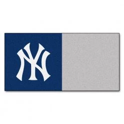 New York Yankees Blue Residential 18 in. x 18 Peel and Stick Carpet Tile (20 Tiles/Case) 45 sq. ft. by FANMATS