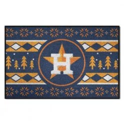 Houston Astros Holiday Sweater Navy 1.5 ft. x 2.5 ft. Starter Area Rug by FANMATS