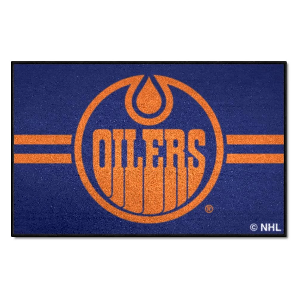 Edmonton Oilers Navy 1.5 ft. x 2.5 ft. Starter Area Rug by FANMATS 1 Edmonton Oilers Navy 1.5 ft. x 2.5 ft. Starter Area Rug by FANMATS