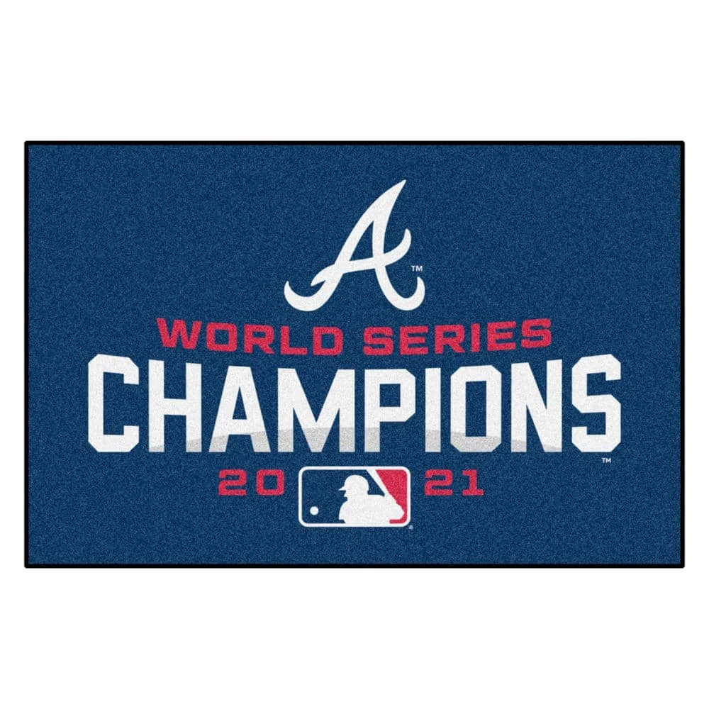 MLB Atlanta Braves 2021 World Series Champions 1.5 ft. x 2.5 ft. Navy Starter Area Rug by FANMATS 1 MLB Atlanta Braves 2021 World Series Champions 1.5 ft. x 2.5 ft. Navy Starter Area Rug by FANMATS