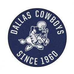 Navy 2 ft. 3 in. Round Dallas Cowboys Vintage Area Rug by FANMATS