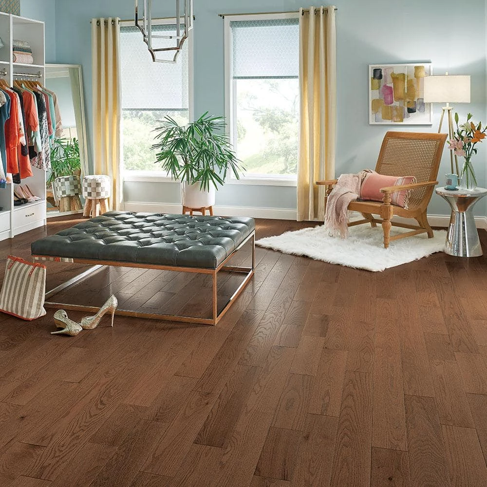 Revolutionary Rustics Oak Oakleaf Brown 3/4 in. T x 5 in. W x Varying L Solid Hardwood Flooring (23.5 sq.ft./case) by Bruce 2 Revolutionary Rustics Oak Oakleaf Brown 3/4 in. T x 5 in. W x Varying L Solid Hardwood Flooring (23.5 sq.ft./case) by Bruce - Image 2