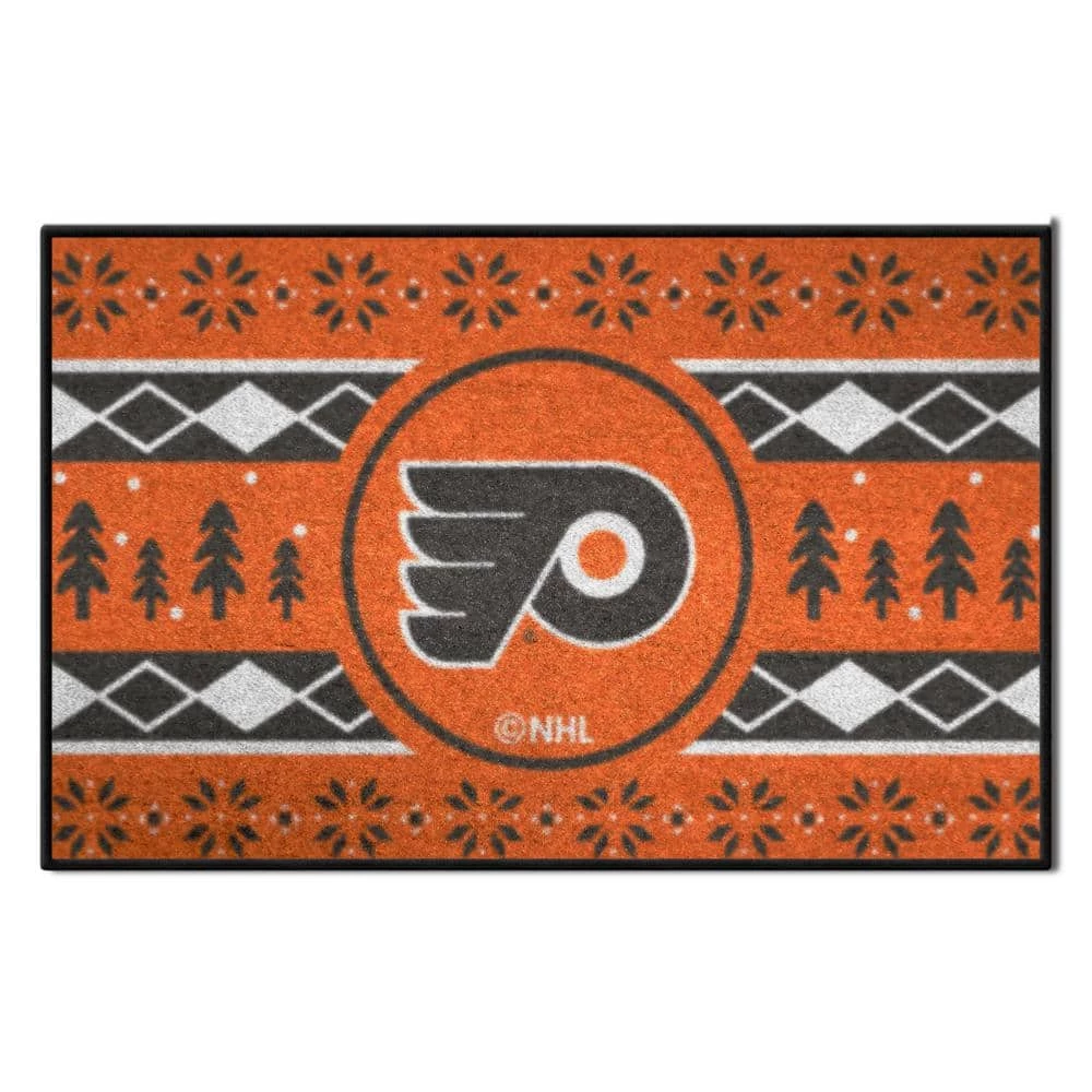 Philadelphia Flyers Holiday Sweater Orange 1.5 ft. x 2.5 ft. Starter Area Rug by FANMATS 1 Philadelphia Flyers Holiday Sweater Orange 1.5 ft. x 2.5 ft. Starter Area Rug by FANMATS