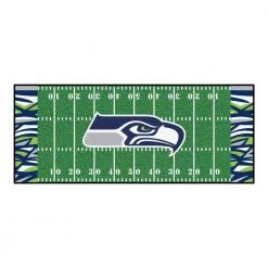 Seattle Seahawks Football Patterned XFIT Design 2.5 ft. x 6 ft. Field Runner Area Rug by FANMATS