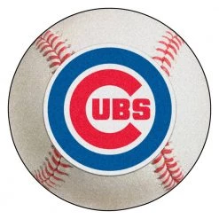 MLB Chicago Cubs White Photorealistic 27 in. Round Baseball Mat by FANMATS
